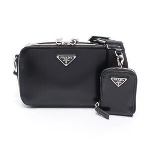PRADA Leather Shoulder Bag Black